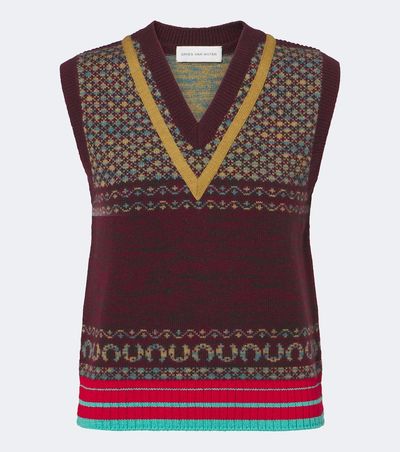 Dries Van Noten Dries Van Noten Jacquard cashmere and wool vest