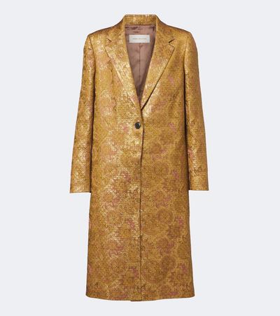 Dries Van Noten Dries Van Noten Jacquard linen, cotton, and silk-blend coat