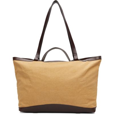 Dries Van Noten Dries Van Noten Khaki & Brown Canvas Tote