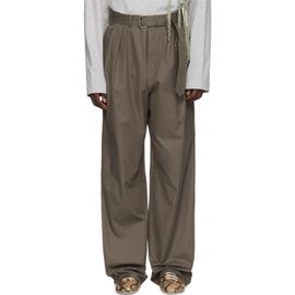 Dries Van Noten Dries Van Noten Khaki Belted Cotton Trousers