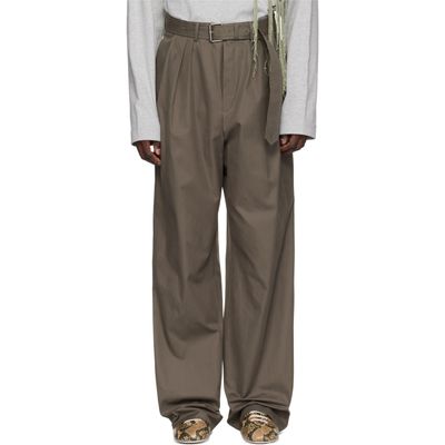 Dries Van Noten Dries Van Noten Khaki Belted Cotton Trousers