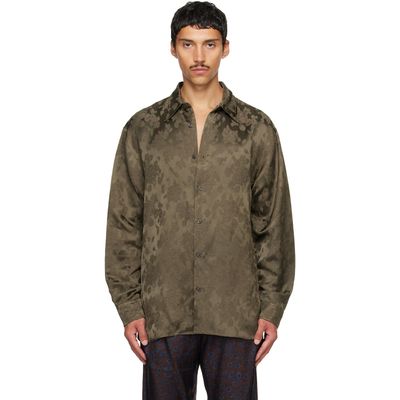 Dries Van Noten Dries Van Noten Khaki Brocade Shirt