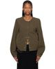 Dries Van Noten Dries Van Noten Khaki Collarless Jacket - 1