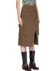 Dries Van Noten Dries Van Noten Khaki Cotton Poplin Cargo Midi Skirt - 2