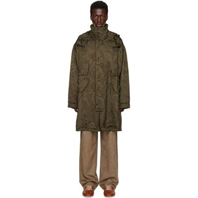 Dries Van Noten Dries Van Noten Khaki Jacquard Coat