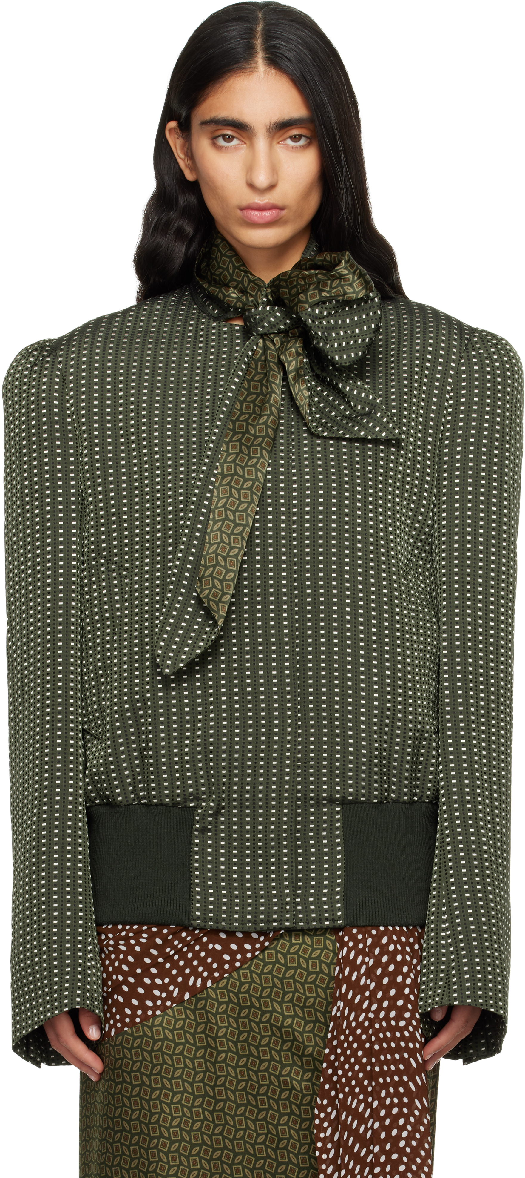 Dries Van Noten - Khaki Jacquard Jacket