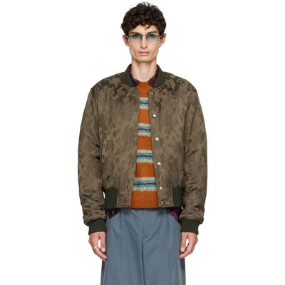 Dries Van Noten Dries Van Noten Khaki Pattern Bomber Jacket