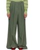 Dries Van Noten Dries Van Noten Khaki Wide Pleated Trousers - 1
