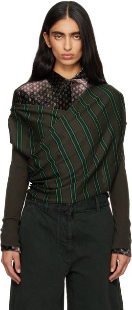 Dries Van Noten Dries Van Noten Khaki Wrap Sweater