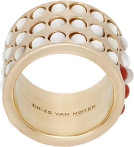 Dries Van Noten Dries Van Noten Layered Stone Band Ring