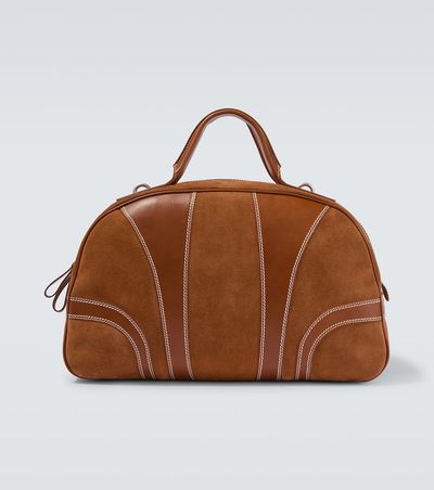 Dries Van Noten Dries Van Noten Leather-trimmed suede duffel bag