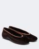 Dries Van Noten Dries Van Noten Leather-trimmed velvet ballet flats - 1