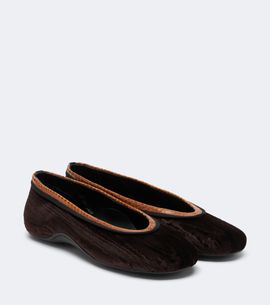 Dries Van Noten Dries Van Noten Leather-trimmed velvet ballet flats