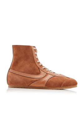 Dries Van Noten Dries Van Noten LeatherTrimmed Suede Sneakers