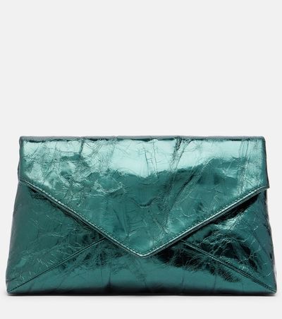 Dries Van Noten Dries Van Noten Medium metallic leather clutch