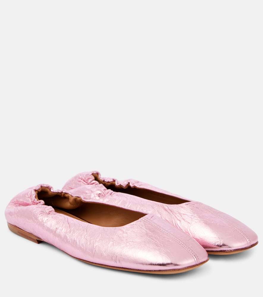 Dries Van Noten - Metallic leather ballet flats
