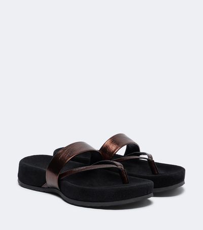 Dries Van Noten Dries Van Noten Metallic leather thong sandals