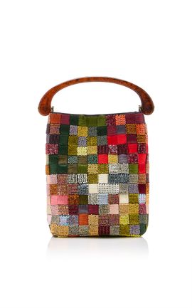 Dries Van Noten Dries Van Noten Multi Crispino Embroidered Top Handle Bag