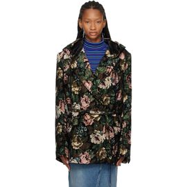 Dries Van Noten Dries Van Noten Multicolor Hooded Floral Peacoat