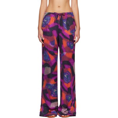 Dries Van Noten Dries Van Noten Multicolor Moiré Trousers