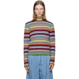 Dries Van Noten Dries Van Noten Multicolor Ribbed Wool Turtleneck