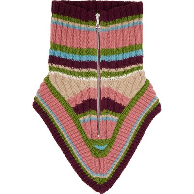 Dries Van Noten Dries Van Noten Multicolor Wool Zip Collar Scarf