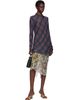 Dries Van Noten Dries Van Noten Navy & Red Fitted Lurex Shirt - 4