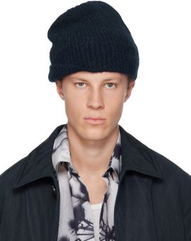 Dries Van Noten Dries Van Noten Navy Alpaca Blend Beanie