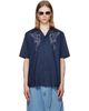 Dries Van Noten Dries Van Noten Navy Cotton Appliqué Shirt - 1