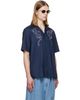 Dries Van Noten Dries Van Noten Navy Cotton Appliqué Shirt - 2