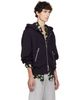 Dries Van Noten Dries Van Noten Navy Cotton Zip Hoodie - 2