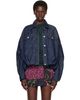 Dries Van Noten Dries Van Noten Navy Dropped Shoulder Denim Jacket - 1