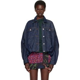 Dries Van Noten Dries Van Noten Navy Dropped Shoulder Denim Jacket