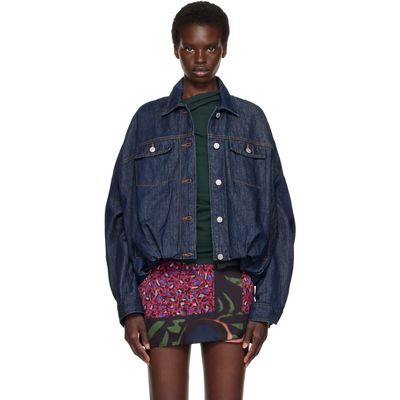 Dries Van Noten Dries Van Noten Navy Dropped Shoulder Denim Jacket