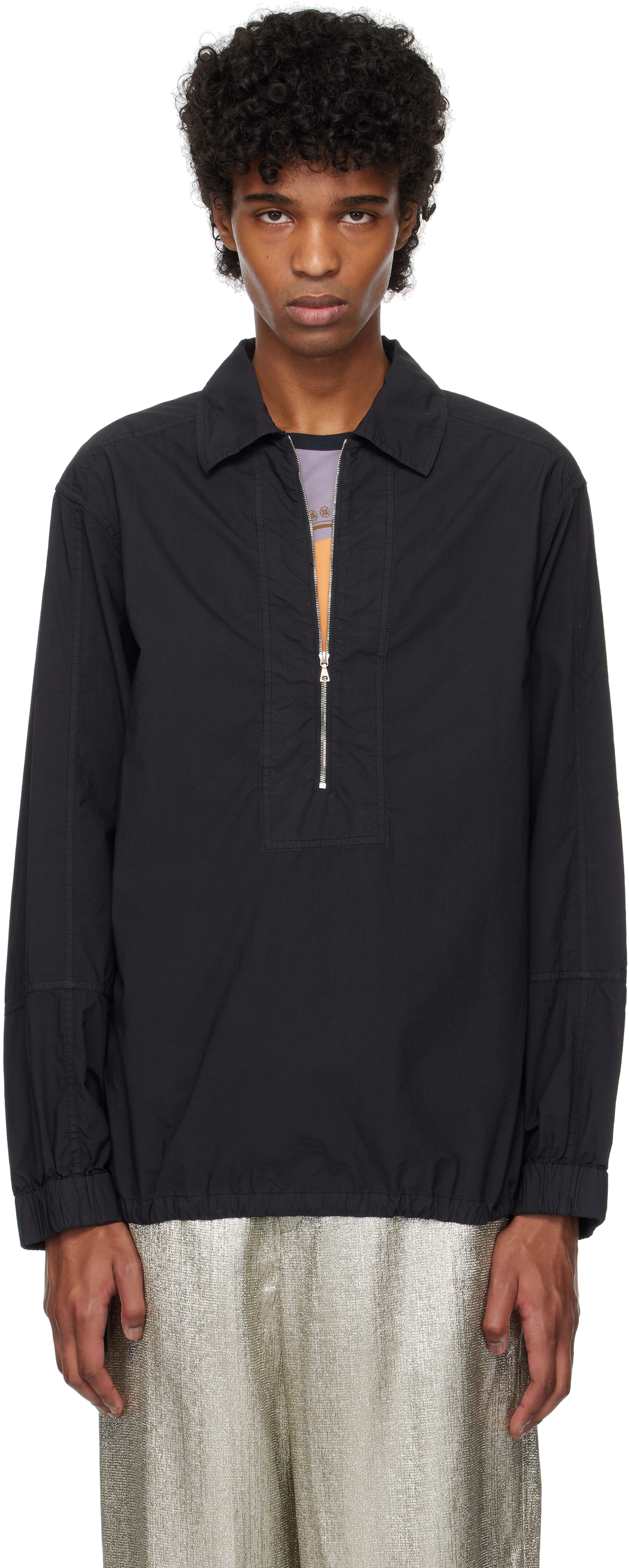 Dries Van Noten トップス Dries Van Noten - Navy Half-Zip Shirt