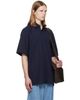 Dries Van Noten Dries Van Noten Navy Short Sleeve Cotton Shirt - 2