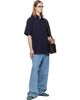 Dries Van Noten Dries Van Noten Navy Short Sleeve Cotton Shirt - 4