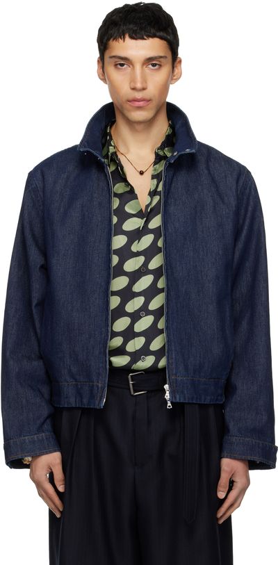Dries Van Noten Dries Van Noten Navy Varington Denim Jacket