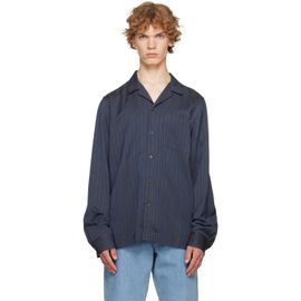Dries Van Noten Dries Van Noten Navy Viscose Twill Shirt