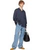 Dries Van Noten Dries Van Noten Navy Viscose Twill Shirt - 4