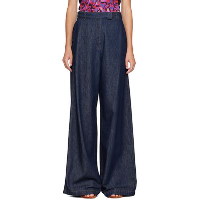 Dries Van Noten Dries Van Noten Navy Wide Leg Denim Jeans