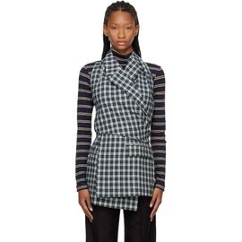Dries Van Noten Dries Van Noten Off-White & Green Backless Cotton Flannel Top