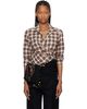 Dries Van Noten Dries Van Noten Off-White & Red Fitted Flannel Wrap Shirt - 1