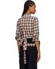 Dries Van Noten Dries Van Noten Off-White & Red Fitted Flannel Wrap Shirt - 3