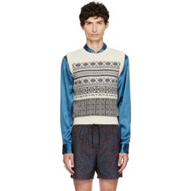 Dries Van Noten Dries Van Noten Off-White Jacquard Wool Sweater Vest