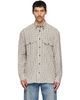 Dries Van Noten Dries Van Noten Off-White Loose Flannel Shirt - 1