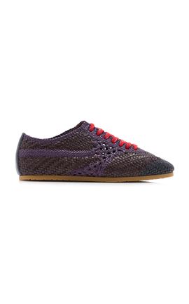 Dries Van Noten Dries Van Noten Openwork Braided Leather Soft And Slim Sneakers