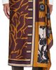 Dries Van Noten Dries Van Noten Orange & Burgundy Long Wrap Scarf Skirt - 1