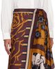 Dries Van Noten Dries Van Noten Orange & Burgundy Long Wrap Scarf Skirt - 4