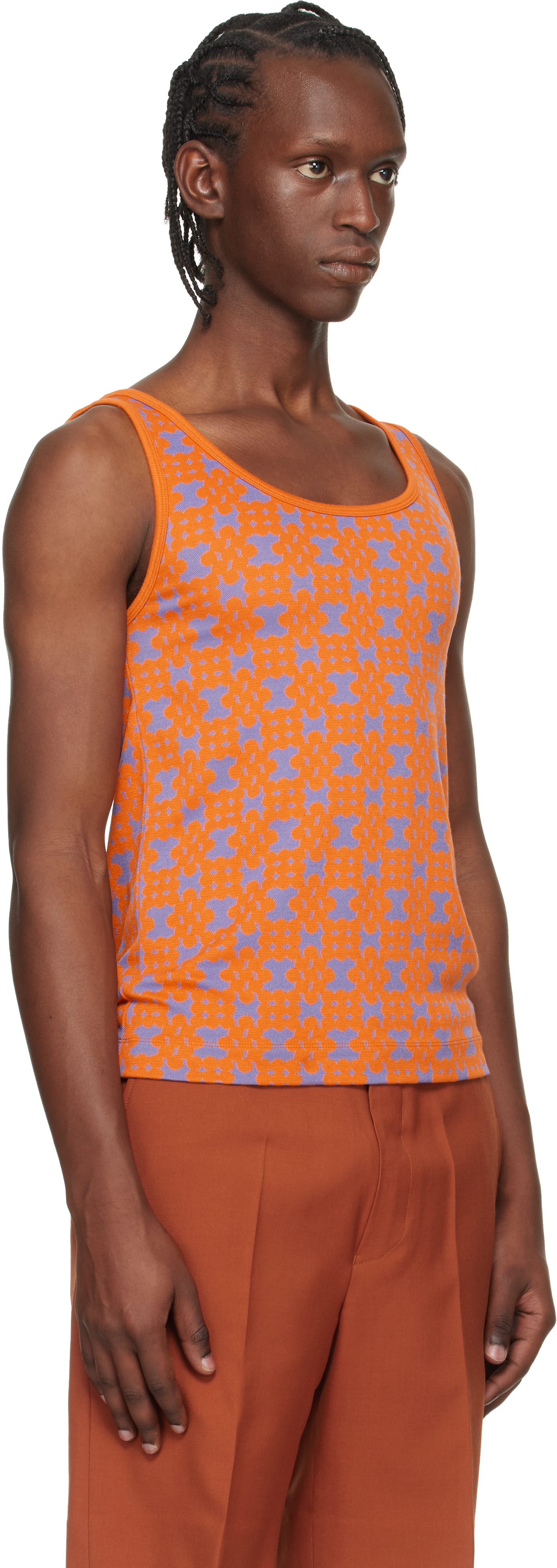 Dries Van Noten - Orange & Purple Jacquard Tank Top